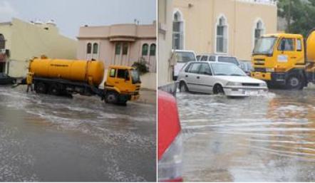 بلدية المنطقة الجنوبية تقوم بإزالة 700 شحنة من مياه الأمطار